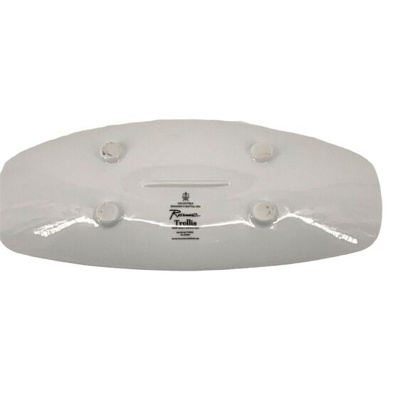 Rosanna Trellis Pale Pink Gold Printed Rectangle Footed Tray In Gift Box - Picture 3 of 7